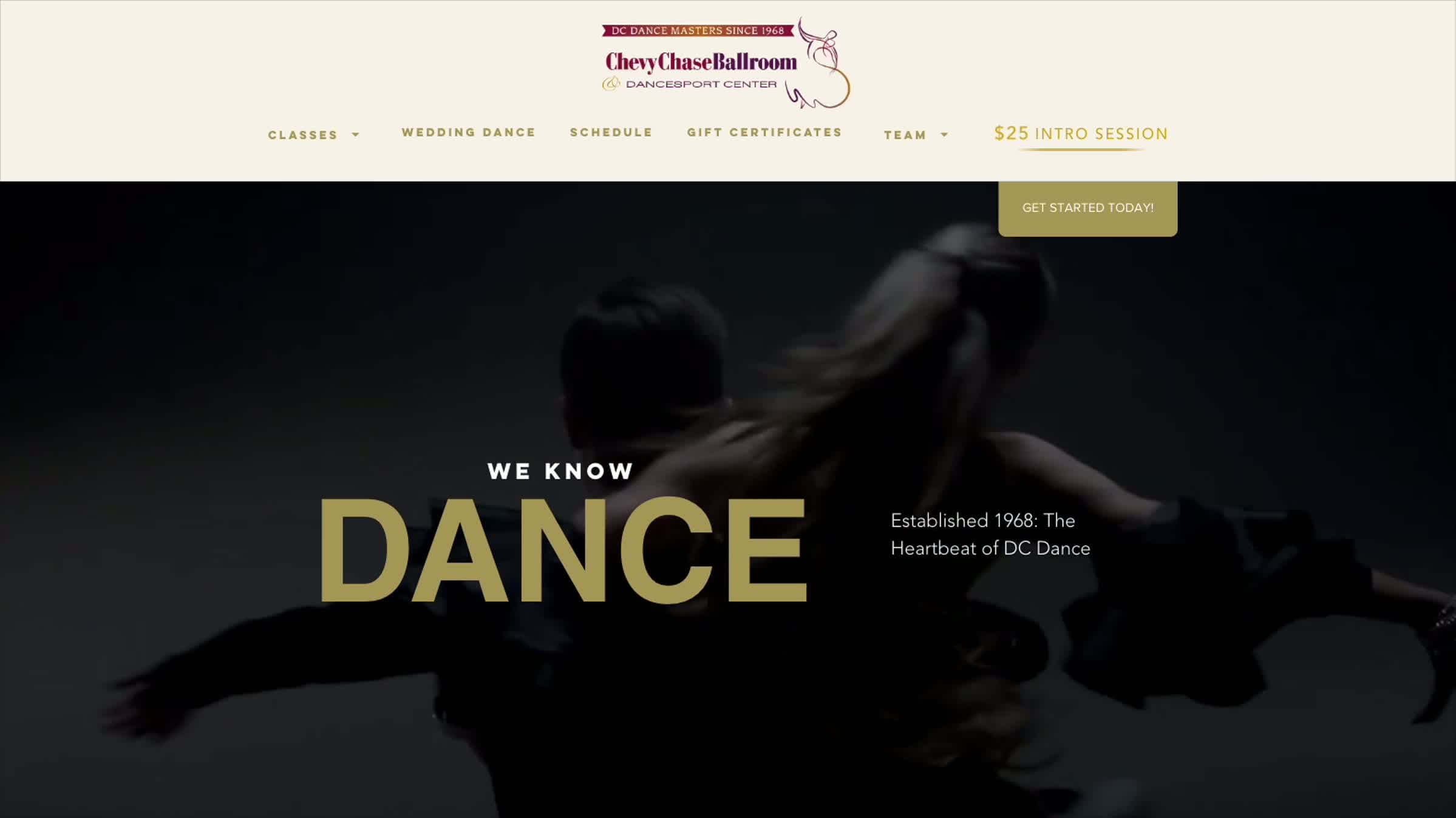 Preview of a dance studio website built by CRM Dance