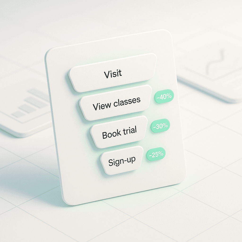 Minimal four‑step conversion funnel visualization