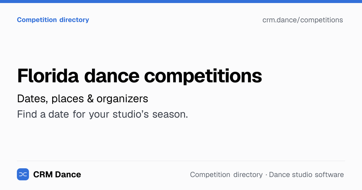 Florida dance competitions | CRM Dance
