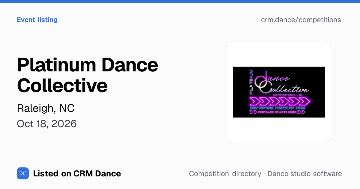 Platinum Dance Collective | Raleigh, NC | Oct 18, 2026