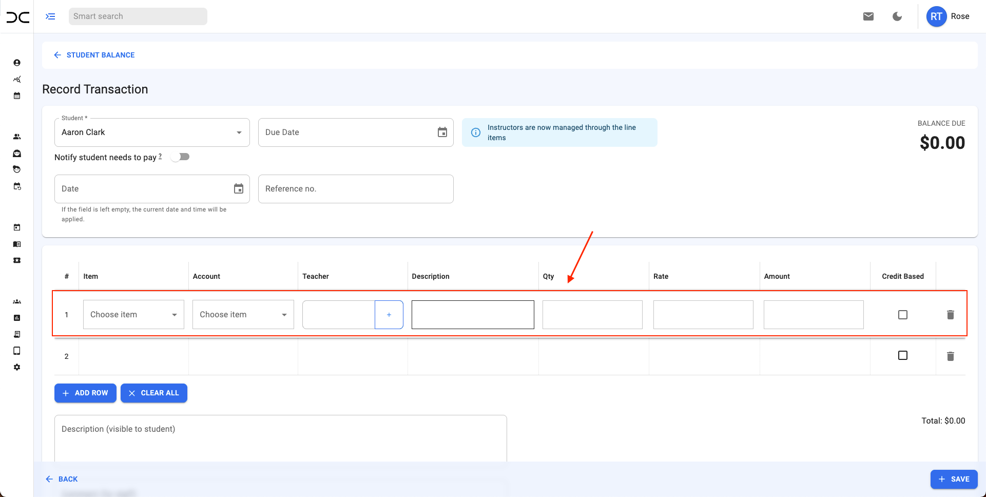 transaction line fields